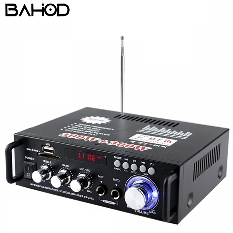 

Мини-маленький усилитель мощности, карта усилителя динамика, USB-радио, DC 12 В/220 В, Bluetooth усилитель мощности для HIFI аудио усилителя
