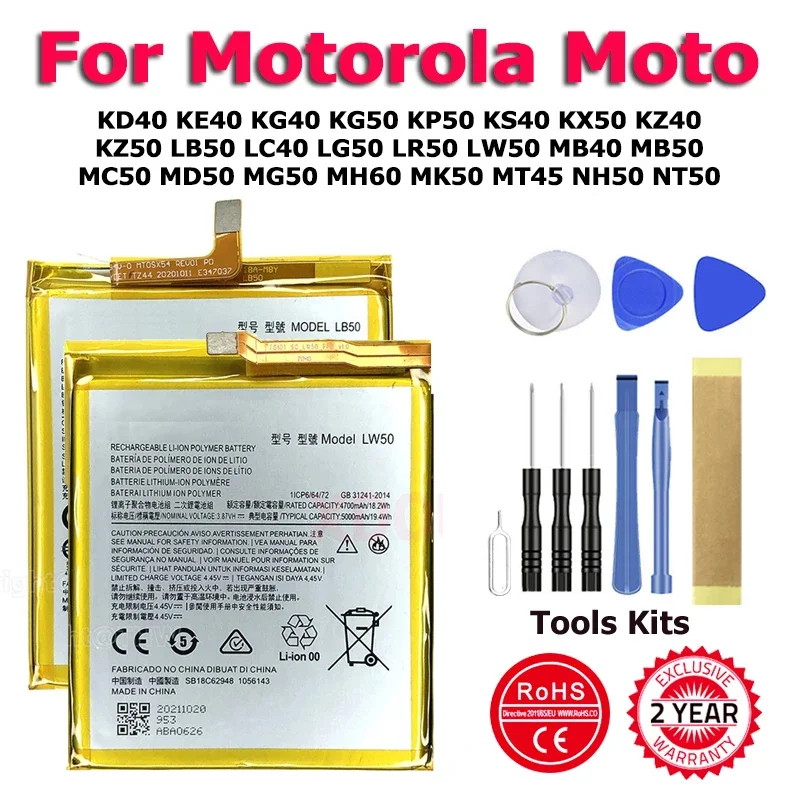 Battery For Motorol Moto G8 KE40 One Hyper XT2010-1 E6 G Z4 LB50 E7 E G9 Fusion Edge 20 G10 G22 S Stylus Play Power Plus Lite 5G