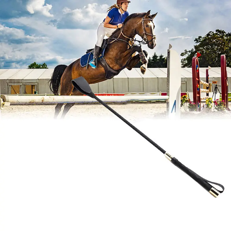 Portable Pointer Equestrian Training Horse Whip Stage Performance Props Lash Supplies Racing Riding Crop With Handle PU Leather