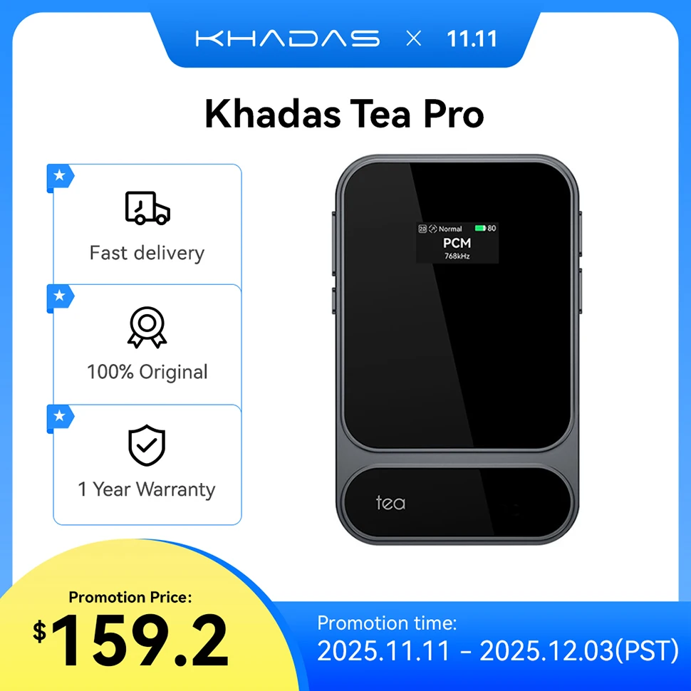 Khadas Tea Pro Portable Headphone Amp with Magnetic/0.95