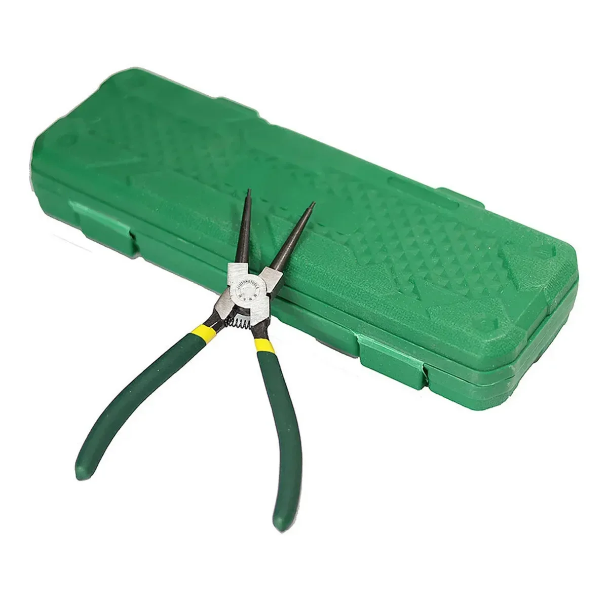 7-Inch Snap Ring Plier Set, 4-Piece Inside/Outside Snap Ring Plier Tool Kit with Straight Jaws/Curved Jaws