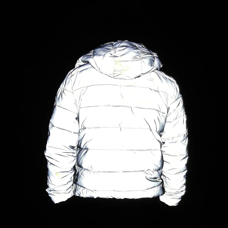 Drop Shipping Reflective Winter Jacket Men Women Warm Coat Casual Parka Detachable Hooded Jackets Night Road Safety Outerwear