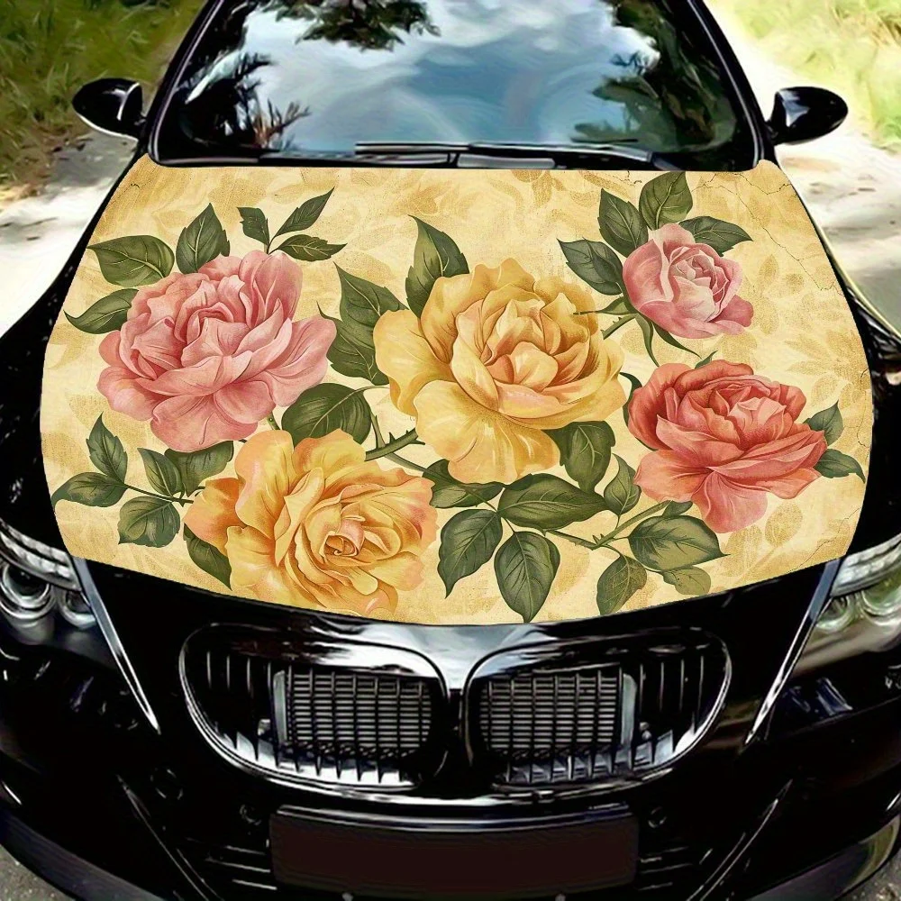 

Colorful Flower Stickers For Car Hoods - High Quality Heat Resistant Vinyl With Bright Flower Designs For Cars, Trucks, SUVs - C