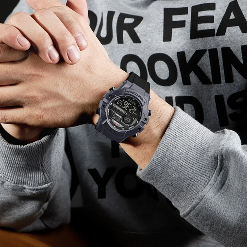 NAVIFORCE NF6102 nuevos relojes multifuncionales para hombres, pulsera deportiva de silicona con fase de Gas, pantalla Digital, electrónica para niños