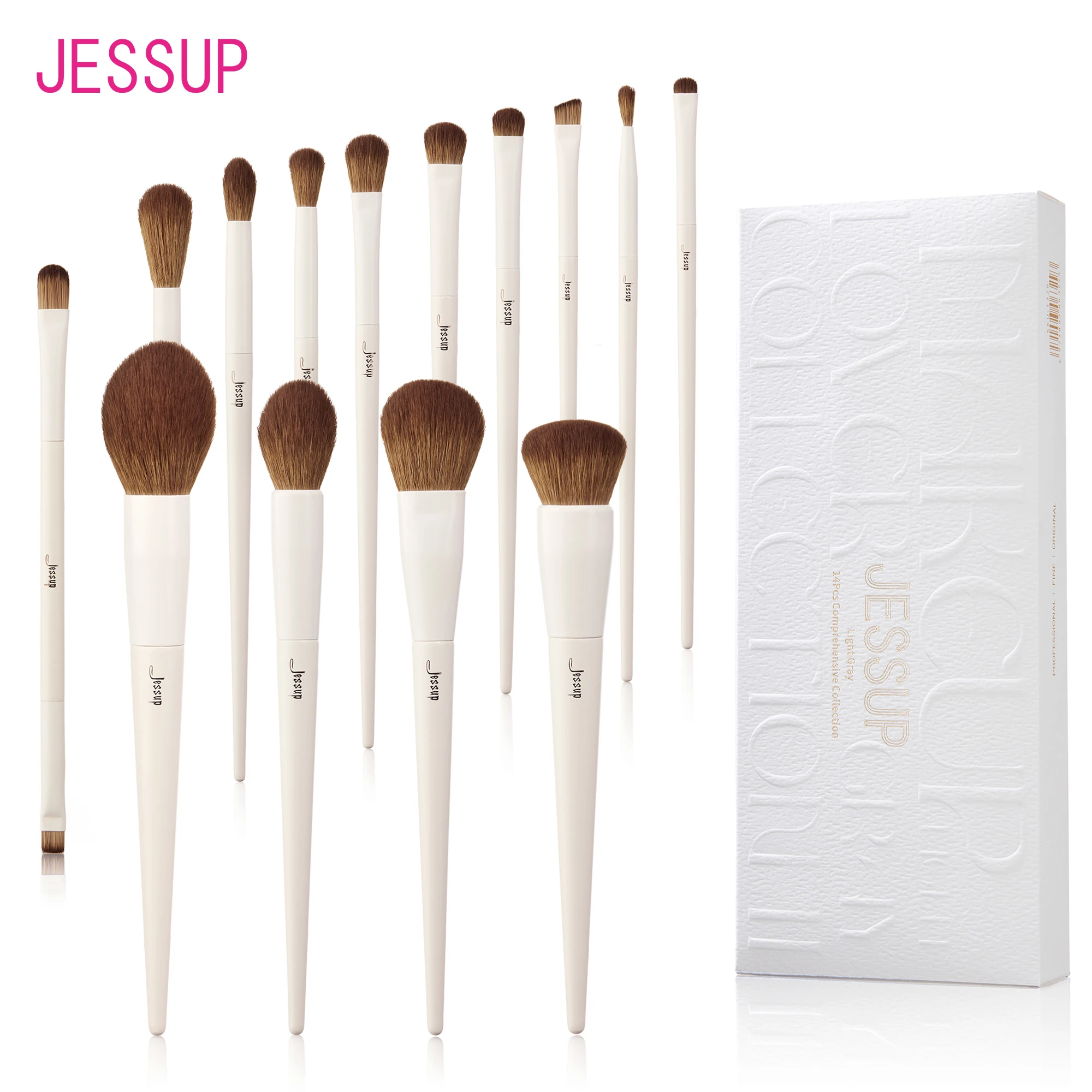 Jessup Makeup Brushes,14Pcs Makeup Brushes kit,Premium Synthetic Powder Foundation Contour Concealer Eye Shadow Blending T329