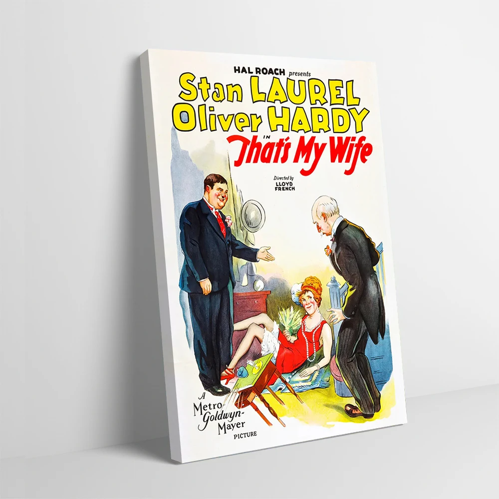 Póster impreso de película Laurel & Hardy, imágenes artísticas de pared, pintura en lienzo, regalo para decoración de sala de estar, imagen decorativa para el hogar