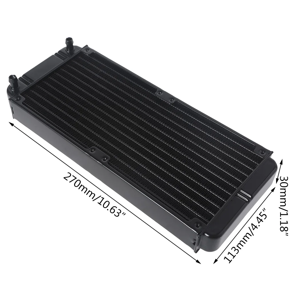 12 Pipe Aluminum Heat Exchanger Radiator for PC CPU CO2 Water Cool System Computer G1/4