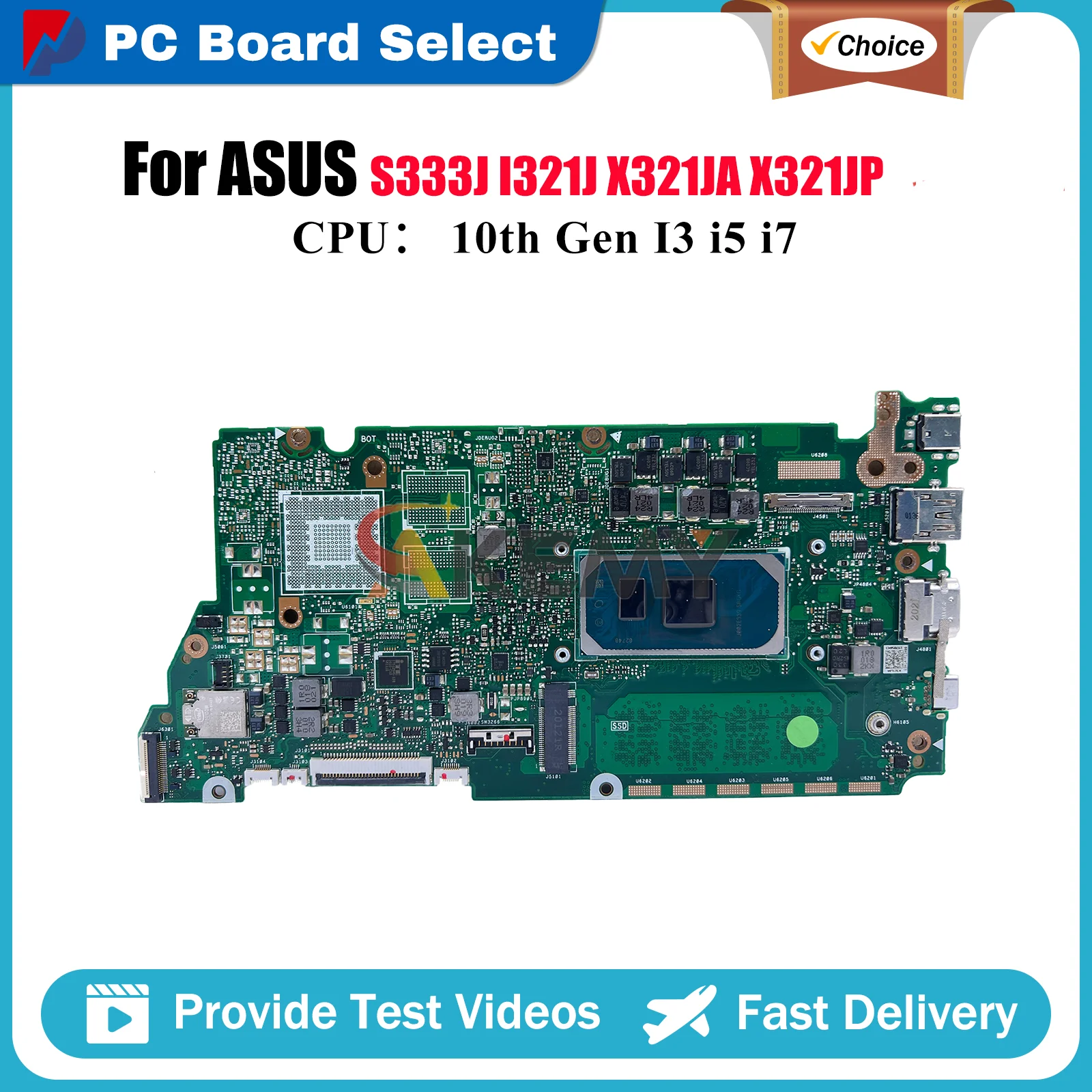 

X321JA Laptop Motherboard For ASUS VivoBook X321JA X321JP S333J I321J X321JQ X321J Mainboard With 10th Gen I3 i5 i7 tests OK stk