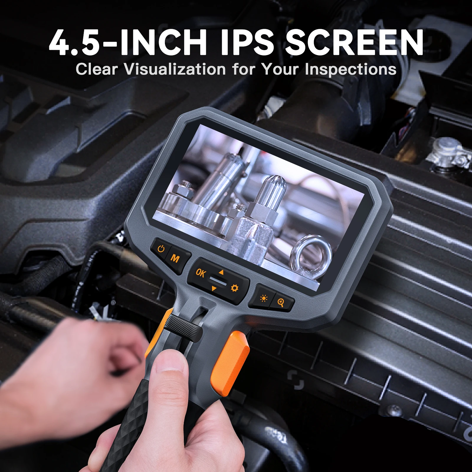 Imagem -05 - Teslong-câmera Articulada do Endoscópio Tubo de para a Tubulação do Carro Td450s 4.5 Tela Ips 1080p Lente 5.5 mm Lente 1m Aço Inoxidável