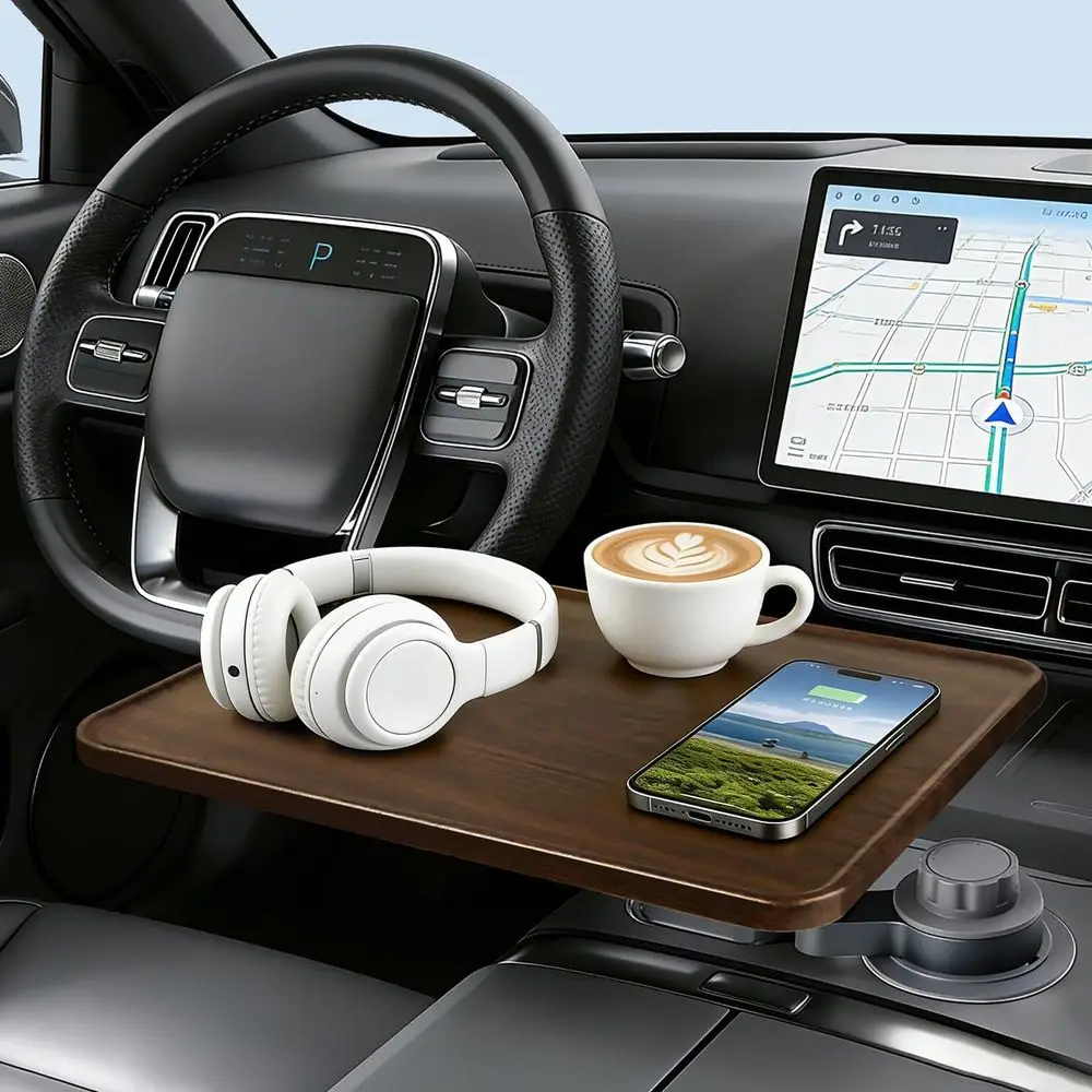 

360° Swivel Car Laptop Desk with Cup Holder - Universal Mount for Cars, Suitable for Various Models and Both Men & Women