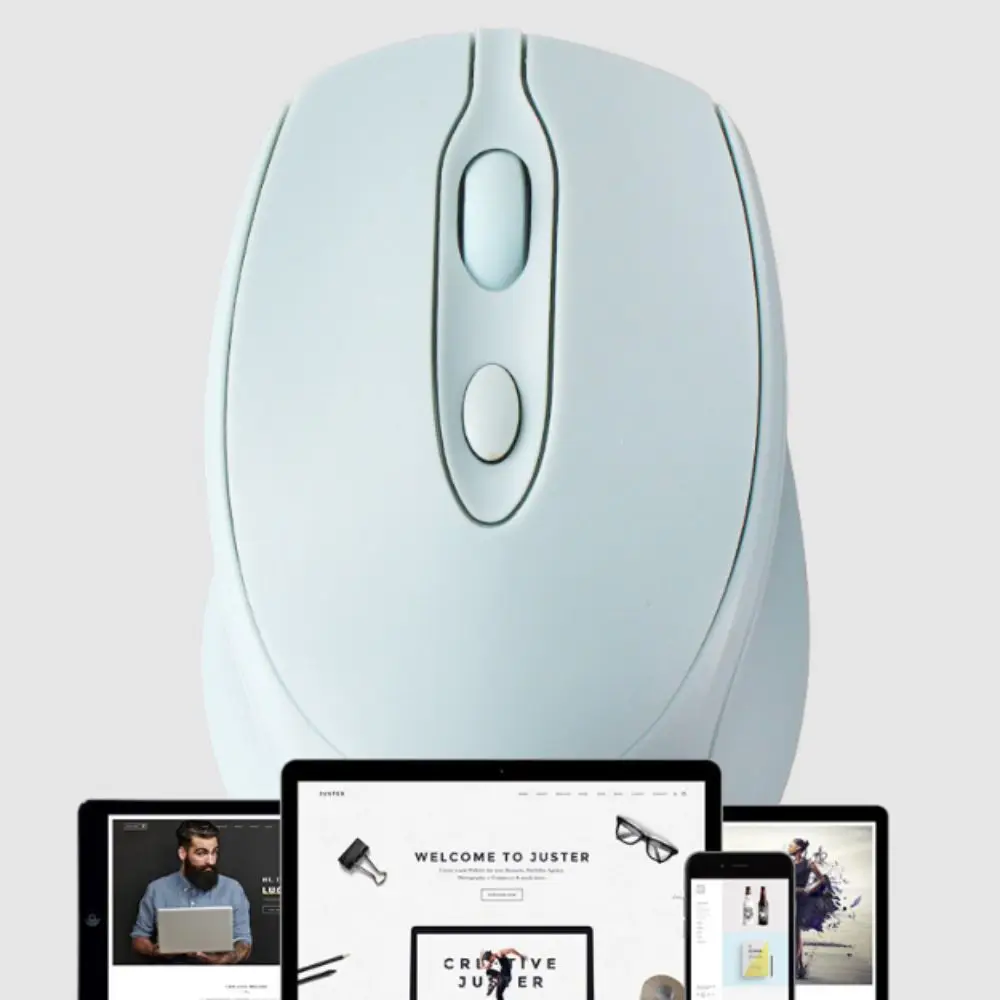 2.4Ghz+BT5.0 Macaron Wireless Mouse Rechargeable Plug and Play Ergonomics Wireless Mouse 1600DPI Long Battery Life