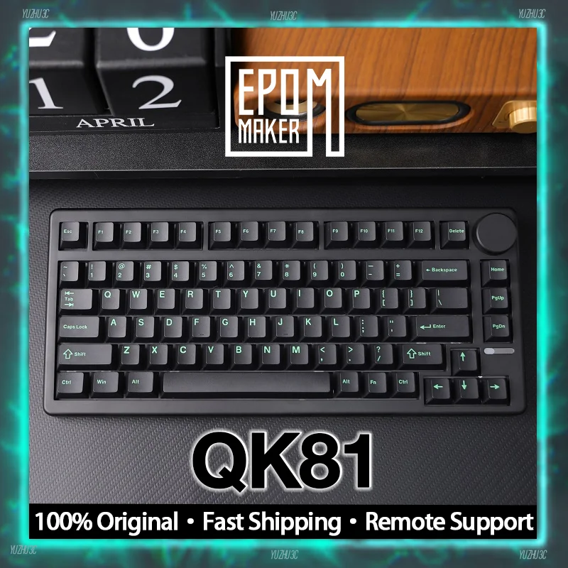

EPOMAKER QK81 Беспроводная механическая клавиатура Индивидуальный Hi-Fi-переключатель с возможностью горячей замены с ручкой управления Поддержка Bluetooth 2,4 г Клавиатура