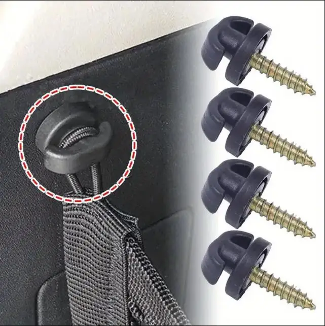 

4-Piece Car Seat Net Bag Hook, Sturdy Steel Structure Suitable For Organizing Trunk And Interior Accessories Spare Parts