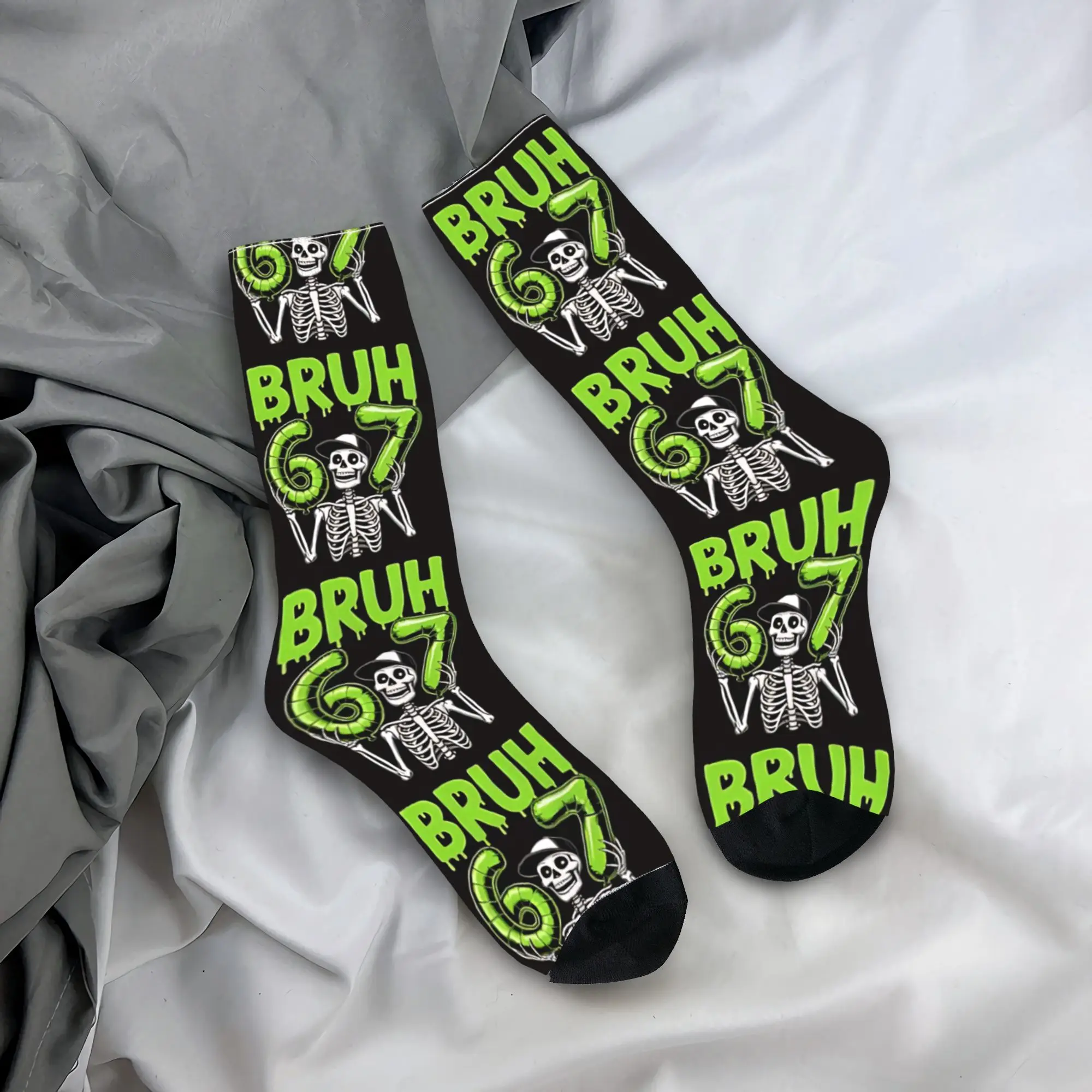 

Носки Six Seven Bruh с графическим рисунком, противоскользящие, для пар, мягкие, дышащие, осенние, в готическом стиле, для бега и спорта