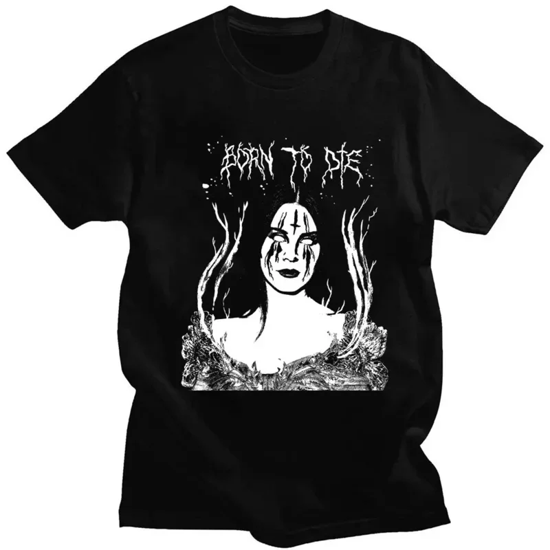 

Singer Lana Del Rey Born To Die Horror Print T Shirt Men Women Harajuku Gothic Short Sleeve Oversized Summer T Shirts Streetwear