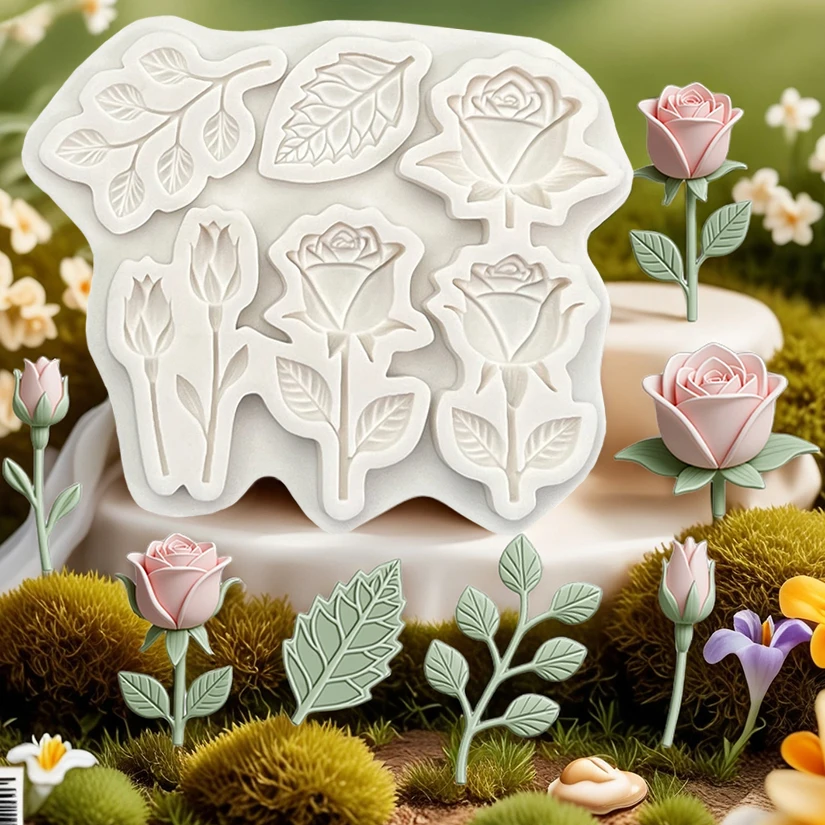 Blume Rose Silikonform Sugarcraft Schokolade Cupcake Backform Fondant Kuchen Dekorieren Werkzeuge