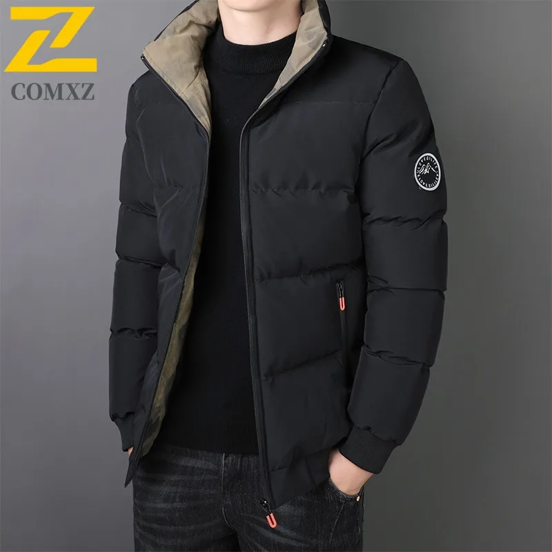 

COMXZ Men Winter Korean Style Trendy Slim Fit Thickened Cotton Padded Down Jacket Short Casual Plus Size outdoor sports Coat