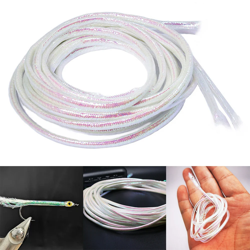 Plastic Fly Tying Tube 1M Length With Fish Scale Pattern For Flash Effect For Braided Tube Compatible Fly Lure Assembly Projects
