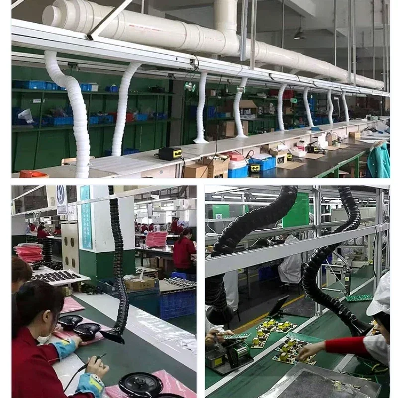 Connector for 50mm 75mm POM Flexible Smoke Exhaust for Soldering Smoke Extractor Welding Fume Arms with Square Round Hood