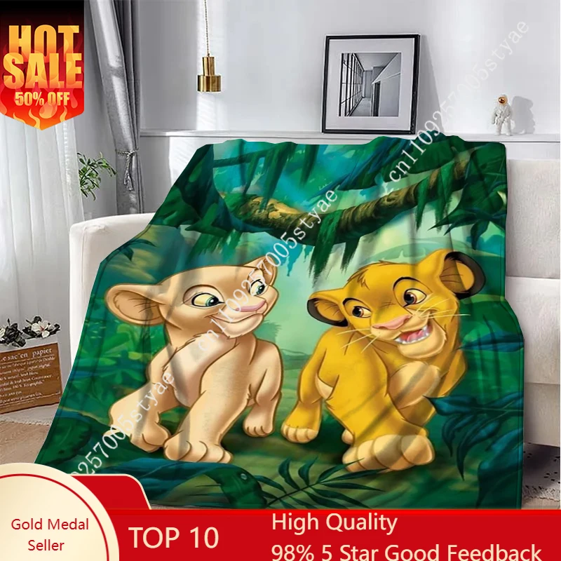 

Lion King Simba Blankets Disney Cartoon Plush Blanket Soft Indoor Decoration Child Holiday Party Boy Girl Gift Warm Custom Quilt