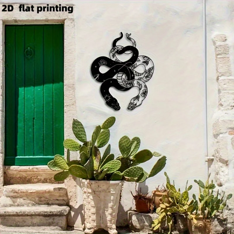 2D Flat Print, Stylish Two-Headed Snake Acrylic Wall Art - Acrylic Design, Suitable for Interior Decoration, Modern and Classical Wall Hangings, Perfect for Decorating Living Rooms or Offices view 3