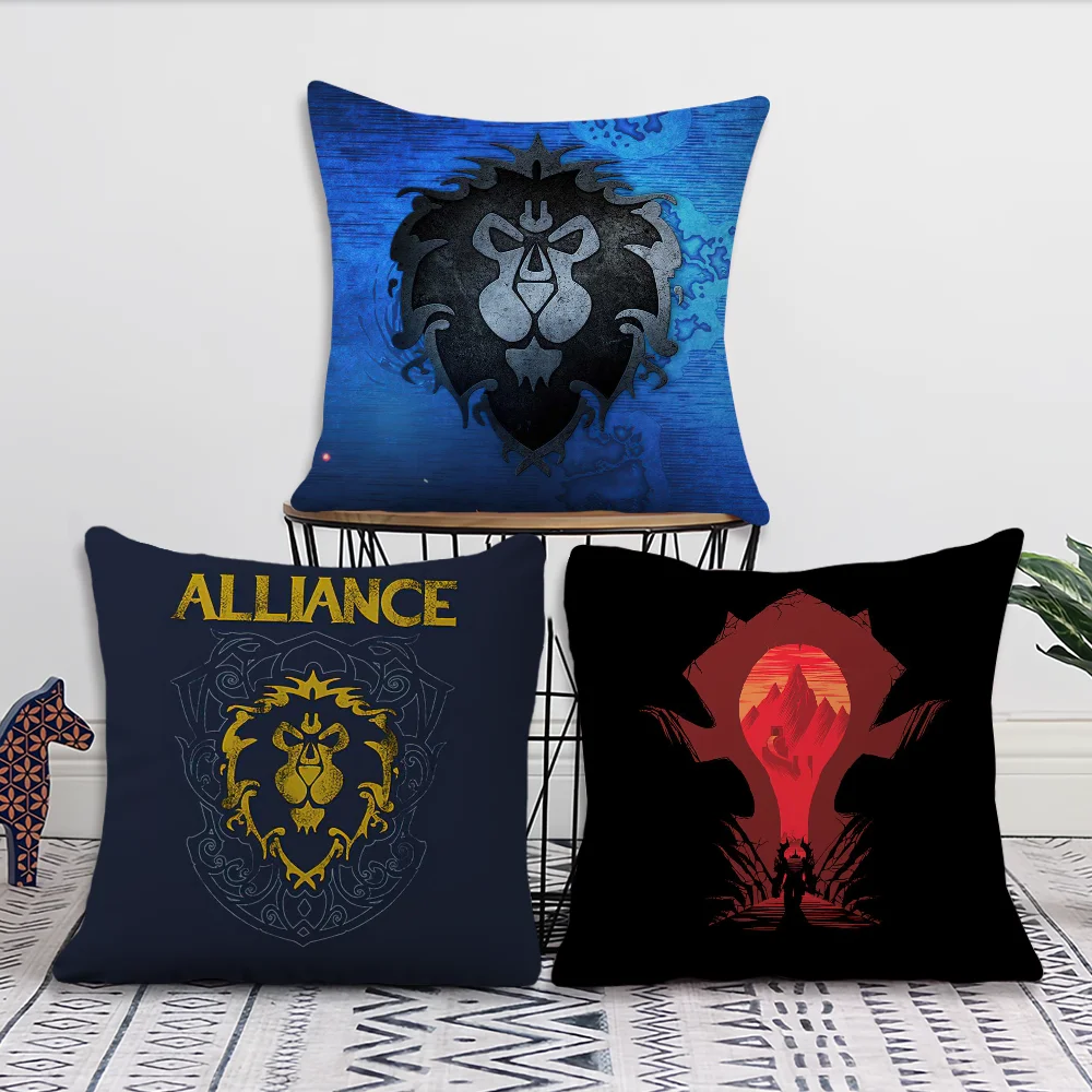 Game W-World Of W-Warcraft Pillow Cover Printing Decoration Room Home Sofa living Office Coffee Shop Car Nordic Simplicity Cover