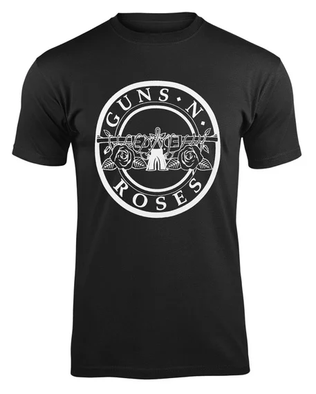 تي شيرت رياضي عصري بأكمام قصيرة لعام 2026 مع طباعة GUNS 'ROS، عصري ومسامي، مناسب للارتداء اليومي