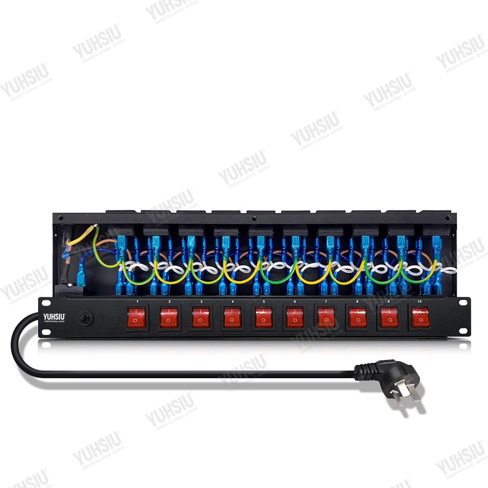 YUHSIU Professional 10 Channel 30A High Power Equipment Power Supply Controller Independent Air Switch PUD Sequencer