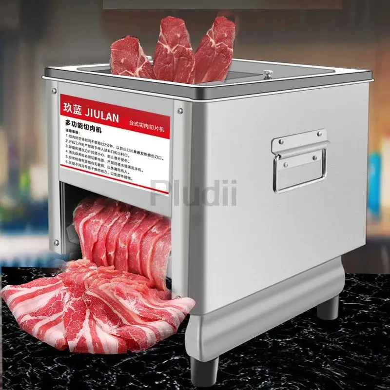 Máquina cortadora de carne eléctrica comercial, picadora de carne doméstica, cortador automático de pescado y verduras, cortador triturado de filete