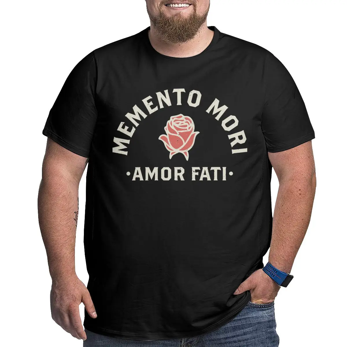 Memento Mori Amor Fati Stoic Quote Men vintage T Shirts clothing O Neck Big Tall 100% Cotton printed Tops Plus Size 6XL graphic