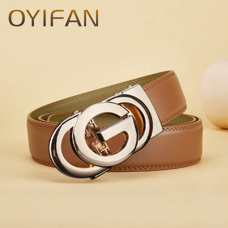 

OYIFAN Top Quality Genuine Leather Belt for Men, Big Size Men's Belt, Automatic Belt for Men, Luxury Belt men