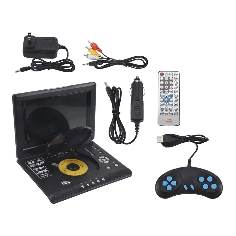 Delicate Texture-9.8 Inch Portable Mobile Dvd With Mini Tv Hd Player Built-In Rechargeable Battery Support Sd Card/USB Port/Dvd