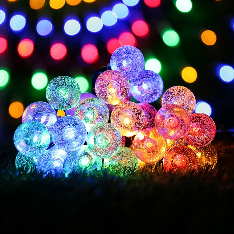 20 ~ 200LED سلسلة أضواء الشمسية في الهواء الطلق كريستال الجنية ضوء عيد الميلاد جارلاند 8 وضع مقاوم للماء مصباح فناء لحديقة ديكور الحفلات