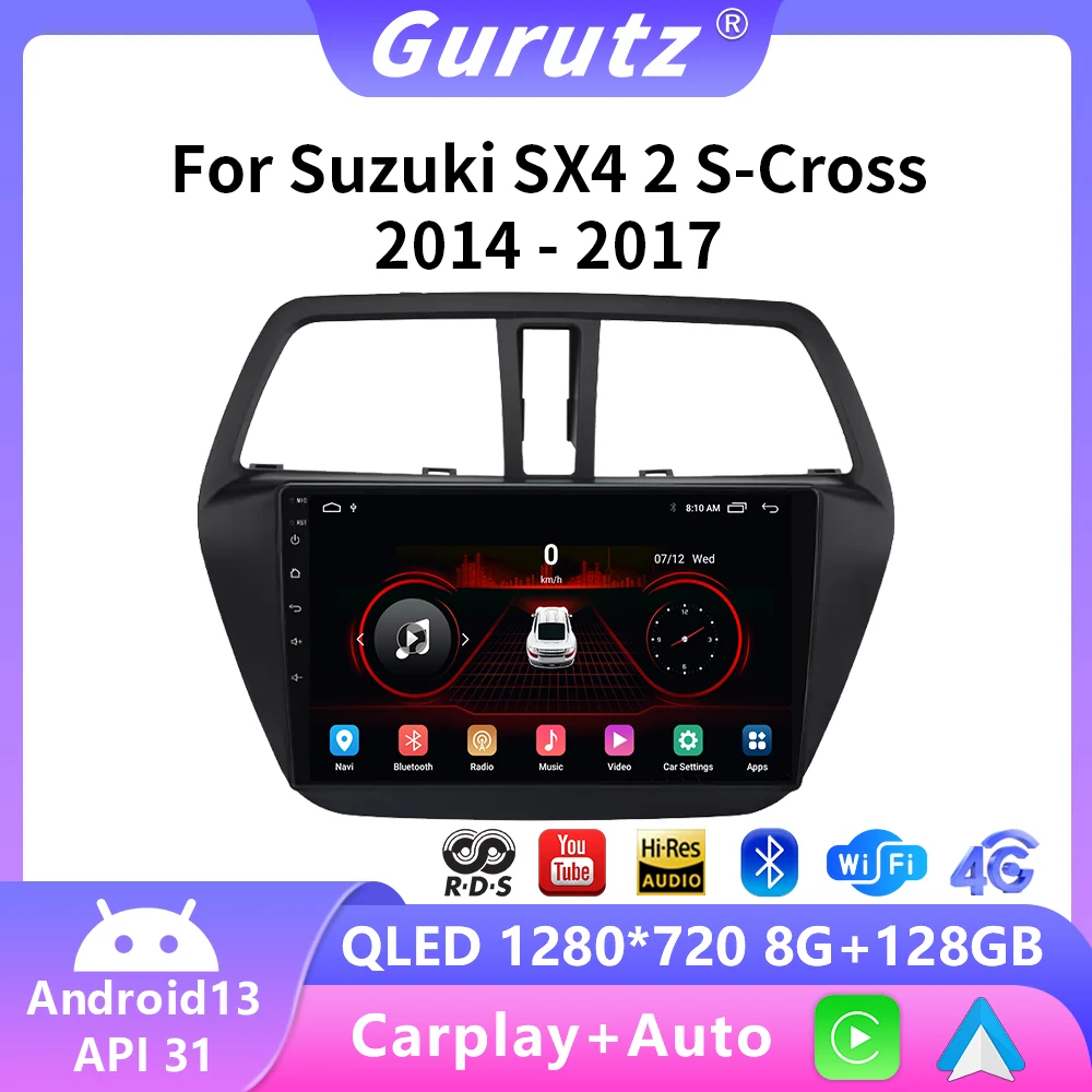 Android 13 Car Radio Multimedia Video Player For Suzuki SX4 2 S-Cross 2012 - 2016 Stereo GPS Navigation Carplay Auto Head Unit