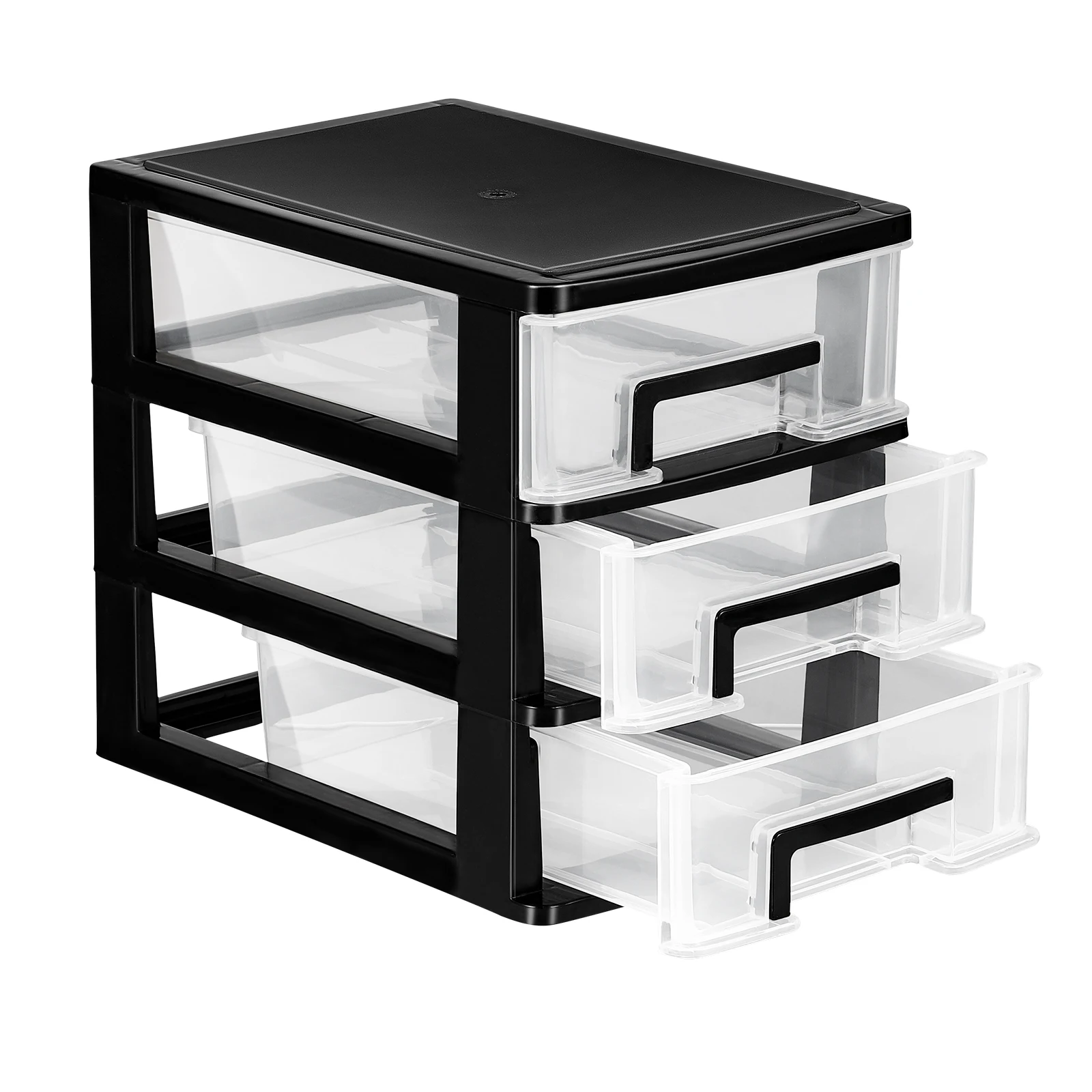 

Desktop Storage Box Multi-layer Drawers Organizer 3-Tier Plastic Cabinet Tidy Home Office Bedroom Bathroom Study