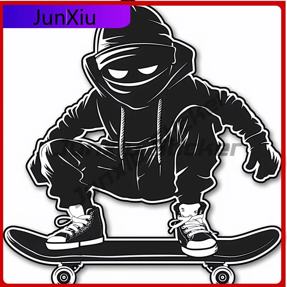 

Skater Hoodie Masked Streetwear Unique Car Laptop Window Bumper Waterproof Vinyl Decal Accessory Trendy Cute Cool Unique