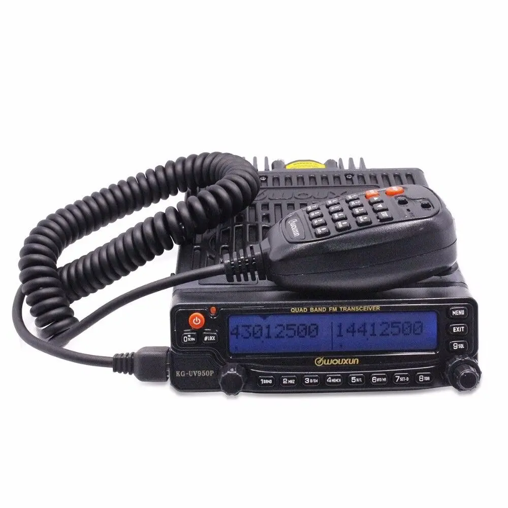 Walkie Talkie de Radio Original para coche WouXun KG-UV950P Radio móvil de doble banda KG-UV950P Estación de Radio para coche transmisión de cuatro bandas