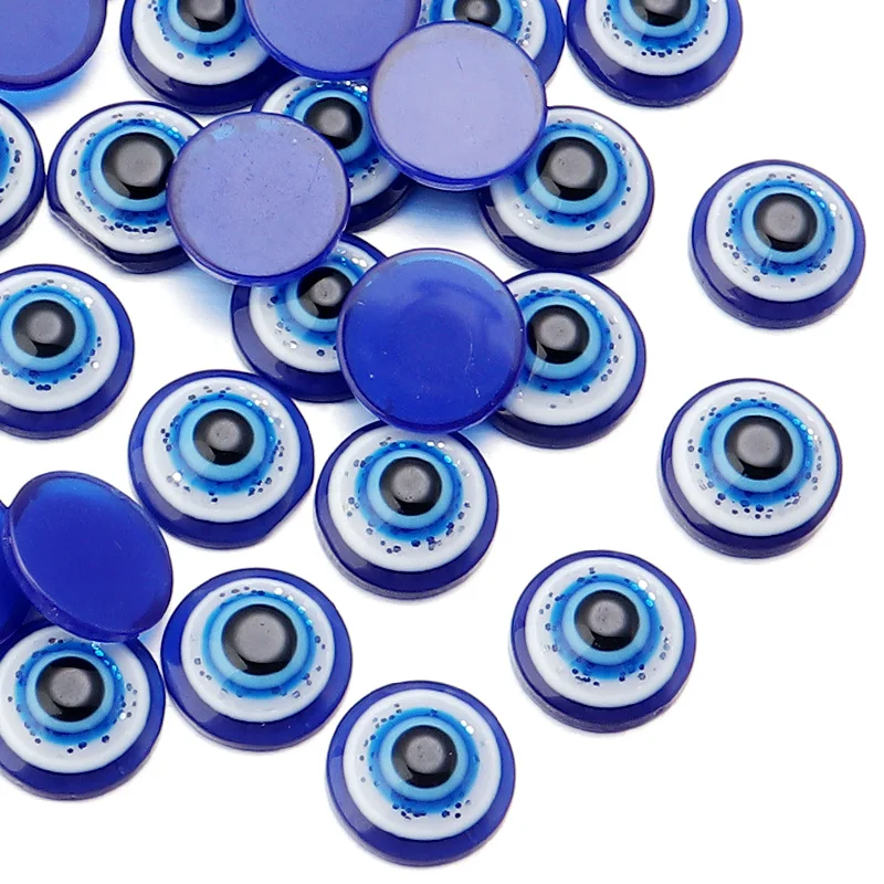 6-20mm Blue Eye Harz Cabochon Lose Perlen Flache Rückseite Spacer Für DIY Ring Halskette Schmuck Machen Zubehör