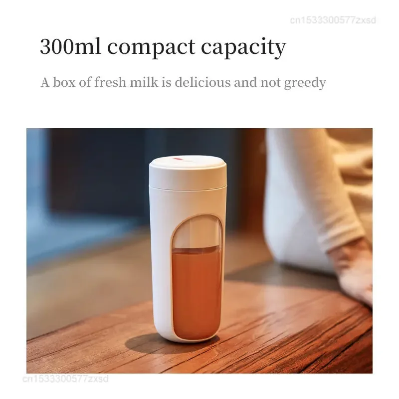 عصارة OLAYKS خفيفة الوزن محمولة بشفرة مزدوجة قابلة لإعادة الشحن سعة 300 مل، معالج طعام بنقرة واحدة للتنظيف التلقائي