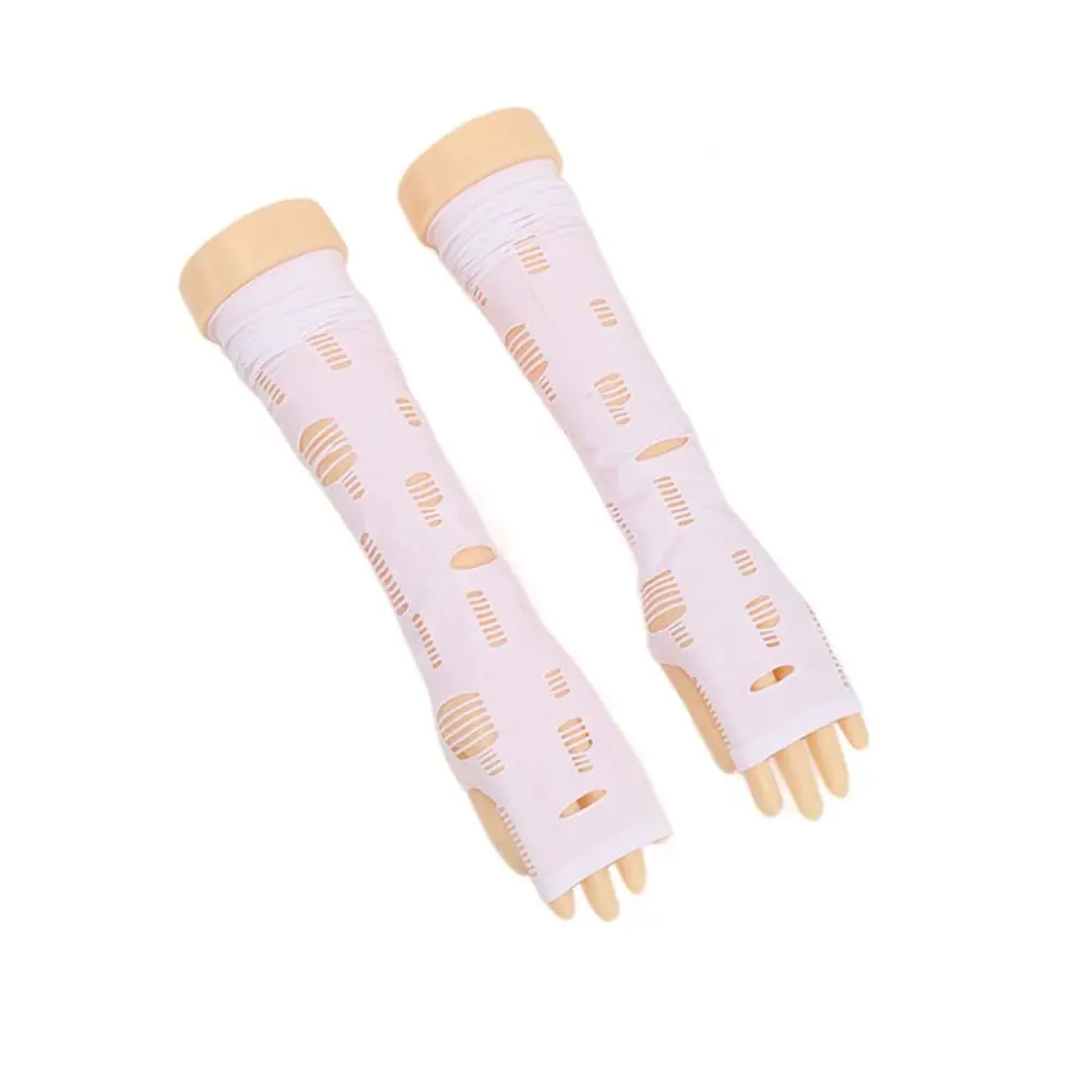 غطاء حماية لليد من الحرير الجليدي للحماية من الشمس، غطاء حماية لليد للأشعة فوق البنفسجية، أكمام للذراع، قفازات شبكية للنساء والفتيات #1