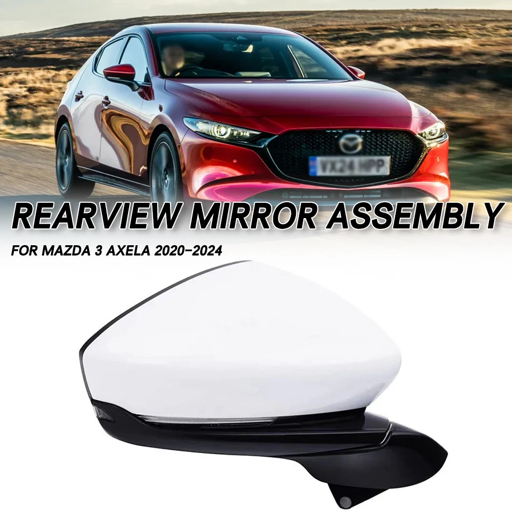 

For Mazda 3 Axela 2020 2021 2022-2024 Car Rearview Mirror Assembly Accessories Auto Side Mirror Reflector Led Turn Signal Lights