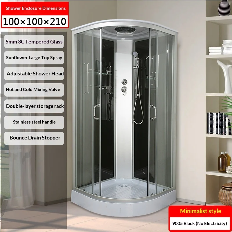 Integrated shower room dry and wet separation household bathroom shower room frame fan sliding door acrylic tray modern style