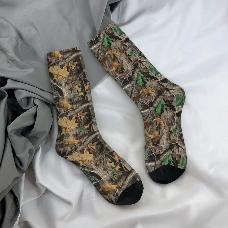 Real Tree Hunting Camo Camouflage Military Dress Socks for Men Women Warm Fashion Novelty Crew Socks