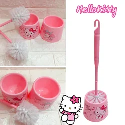 Hello Kitty Cute Cartoon Toilet Brush Long Handle Toilet Clean Tool Floor-Standing with Base Cleaning Brush Bathroom Accessories