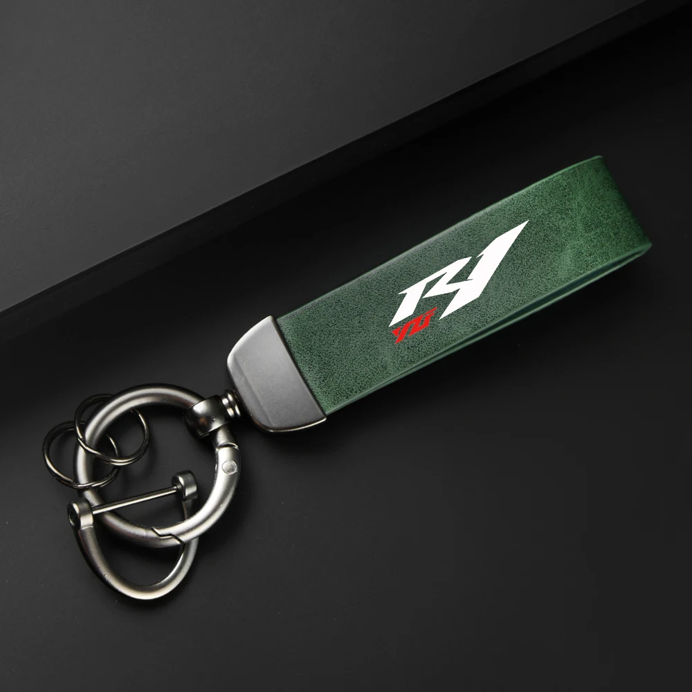 High-Grade leather Motorcycle Keychain Holder Keyring For Yamaha YZF R1 YZF-R1 YZFR1 R1s Accessories