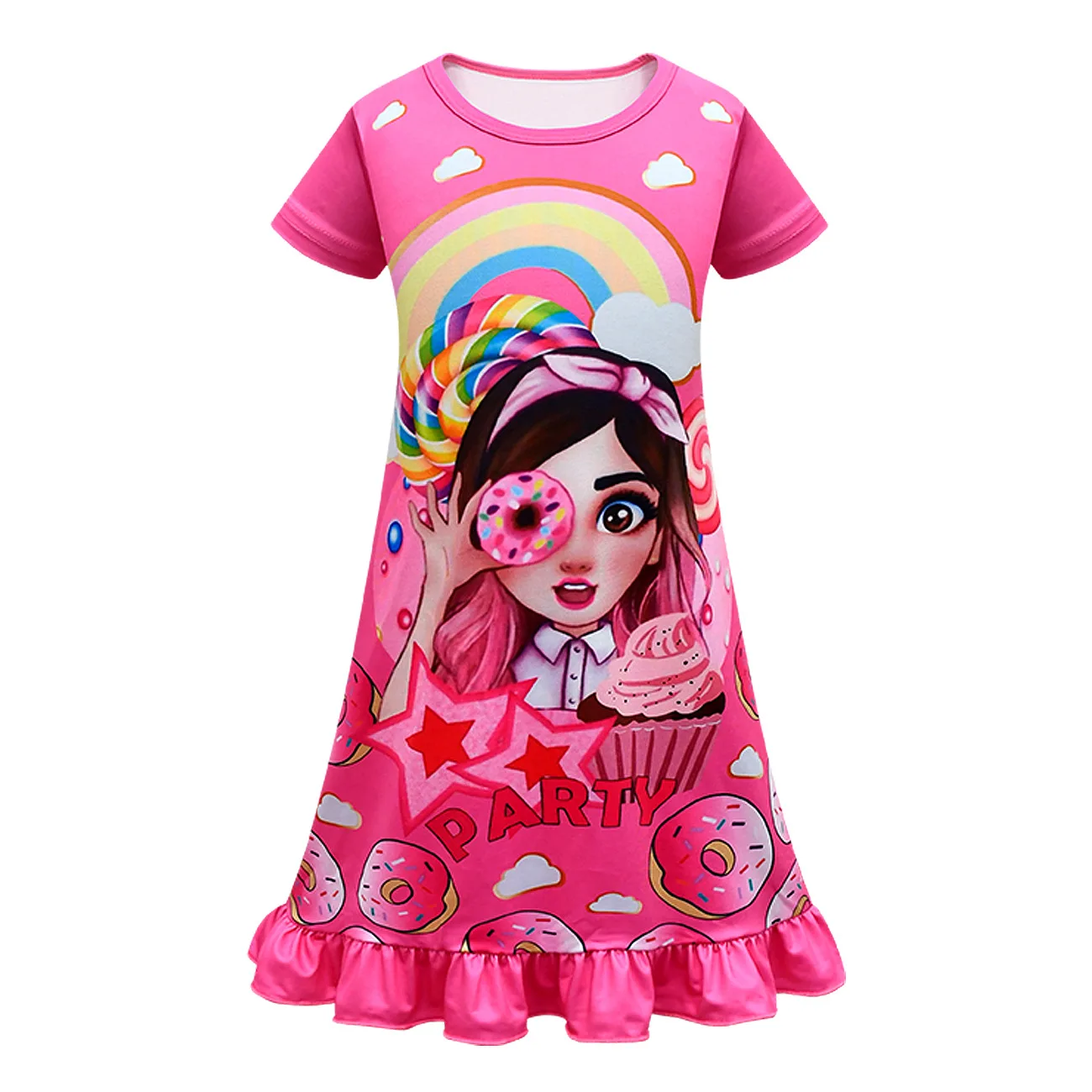 

Kids Pajamas Girls Cartoon Mis Pastelitos Dress Summer Clothes Short Sleeve Leisure Home Wear Baby Children Fancy Birthday Gifts