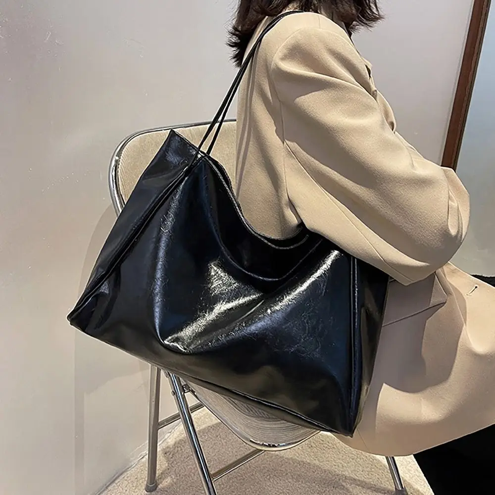 Vintage Große Kapazität Tragetasche PU Allround Schultertasche Einkaufstasche für Damen – Detail 6