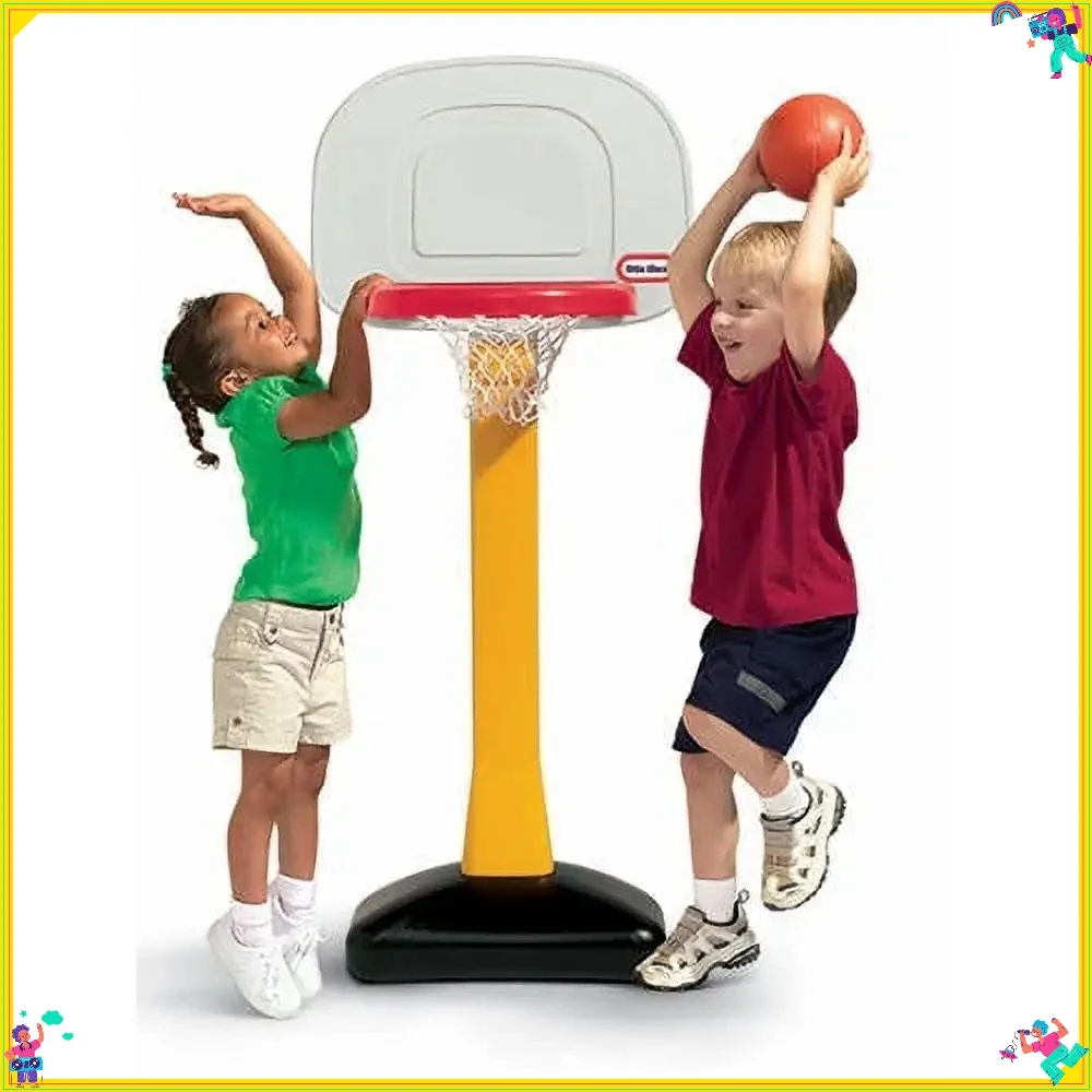 Fixed Height Basketball Hoop Set, Durable Outdoor Basketball System for Yard, Driveway & Family Games