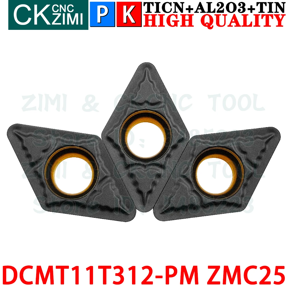 DCMT11T312-PM ZMC25 DCMT 3(2.5)3-PM Carbide Inserts External Internal Turning Inserts Tool DCMT 11T3 CNC Metal Lathe Cutter Tool