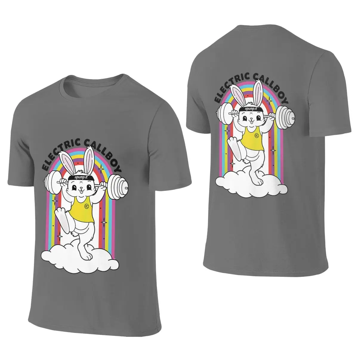 Rabbit Electric Callboy GYM StyleSoft Reversible T-shirtOutdoor Leisure Lazy Feeling Tee